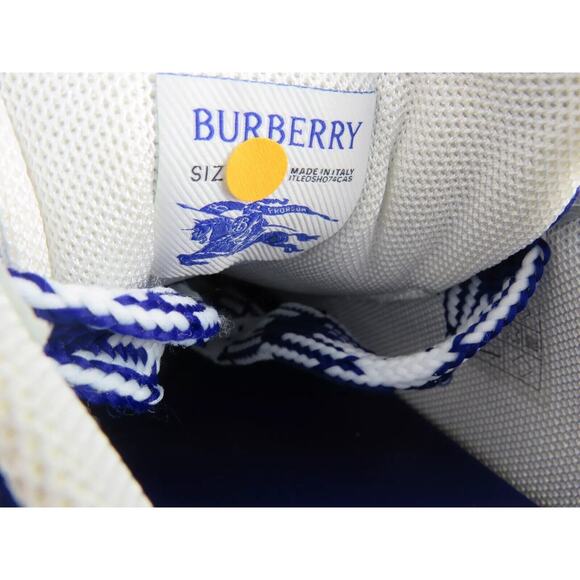 $1K NIB BURBERRY BOX BLUE CHECK CANVAS LOGO PLATFORM SNEAKERS 7.5 US 40.5 ITALY - Picture 10 of 12